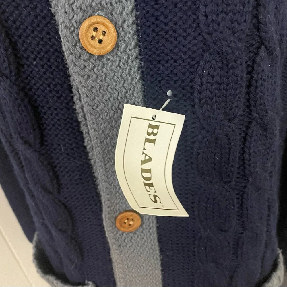Vintage 100% Wool Cardigan Women’s M Long Sleeve Button Down Cable Knit - Picture 6 of 8